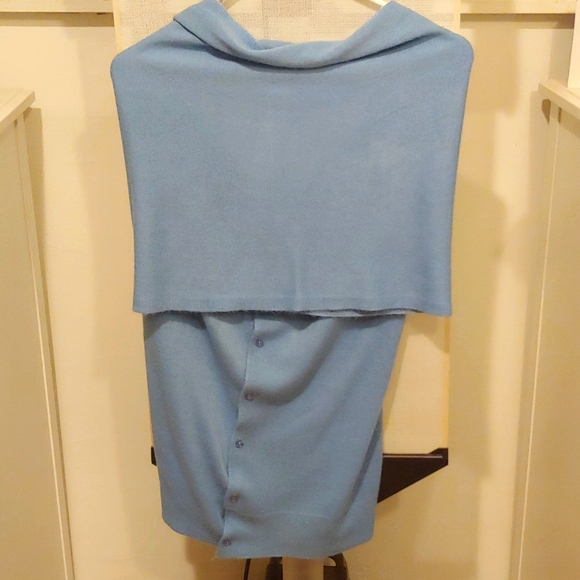 Sweater shawl, buttoned, OS, light blue - Picture 2 of 3